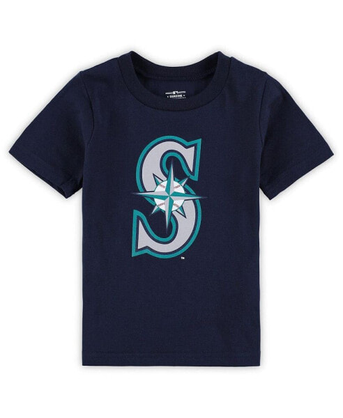 Infant Boys and Girls Navy Seattle Mariners Team Crew Primary Logo T-shirt