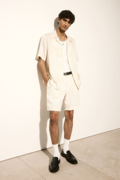 Relaxed Fit Linen-blend Shorts