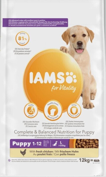 IAMS IAMS-Sucha karma for Vitality dla szczeniąt ras dużych ze świeżym kurczakiem dla szczeniąt ras dużych 12 kg