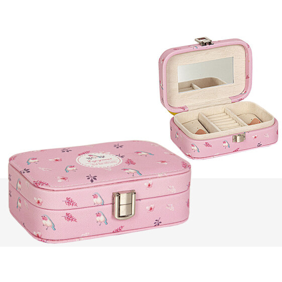 Jewelry box Romimex Pink PVC 15 x 5 x 10 cm Flowers