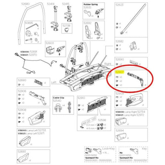 THULE Velospace XT 938 Right Spare Part