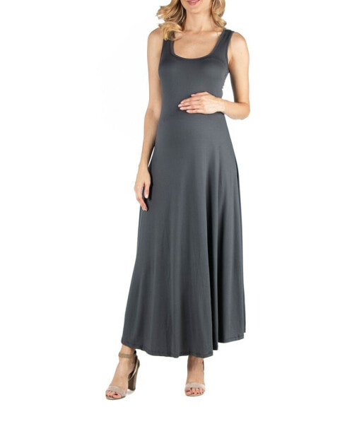 Slim fit A Line Sleeveless Maternity Maxi Dress