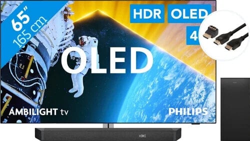 Philips 65OLED809 - Ambilight (2024) + Soundbar + HDMI Cable