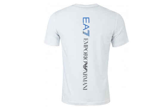阿玛尼/EMPORIO ARMANI EA7字母Logo印花圆领短袖T恤 男款 白色 送礼推荐 / Футболка EMPORIO ARMANI EA7LogoT 3GPT08-PJ03Z-1100