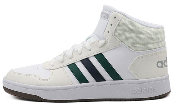 adidas neo Hoops 2.0 Mid 耐磨防滑 中帮 篮球鞋 男款 白绿 / Кроссовки Adidas neo Hoops 2.0 Mid FW9348