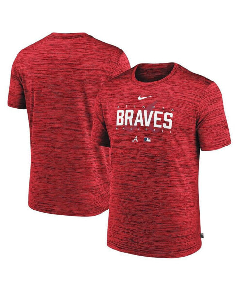Men's Red Atlanta Braves Authentic Collection Velocity Performance Practice T-shirt
