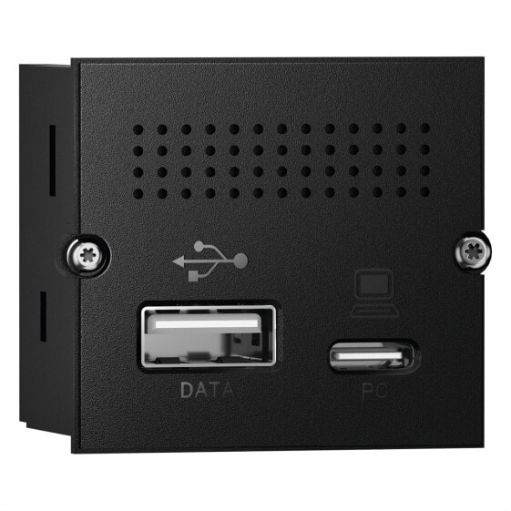 Bachmann 917.229 - USB A + USB C - Black - Matt - Universal - 3 A - 37 mm