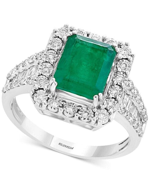 Brasilica by EFFY® Emerald (2-1/5 ct. t.w.) & Diamond (1/2 ct. t.w.) Ring in 14k White Gold & 14k Yellow Gold