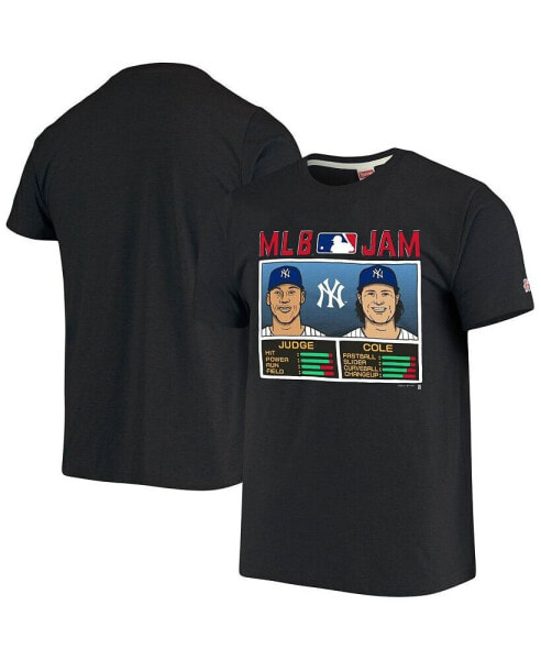 Футболка Homage мужская с изображением Gerrit Cole Aaron Judge черного цвета New York Yankees MLB Jam Player Tri-Blend