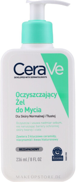 CeraVe Foaming Cleanser - Reinigendes Gesichts- und Körpergel mit Hyaluronsäure 236 ml