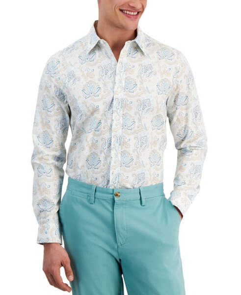 Men's Folara Paisley-Print Refined Cotton Shirt, Created for Macy's