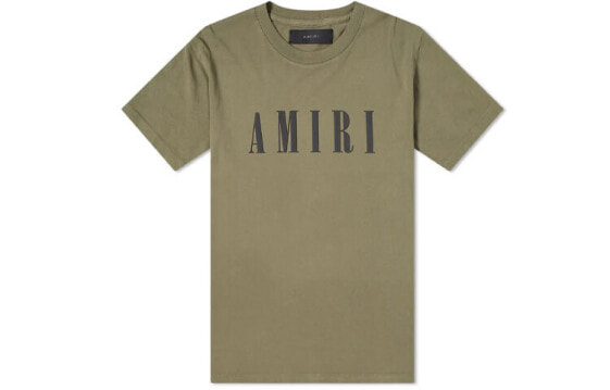 AMIRI SS21 Logo印花圆领短袖T恤 男款 橄榄绿 送礼推荐 / Футболка AMIRI SS21 LogoT MJLT001-301