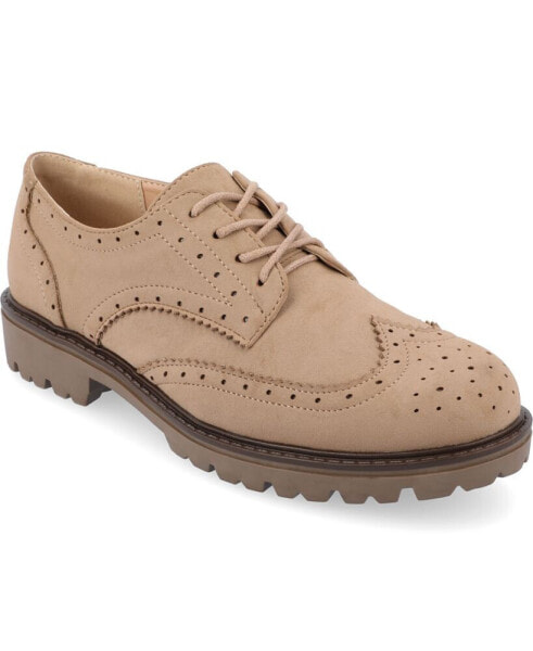 Women's Claudiya Wingtip Oxford Lug Sole Flats