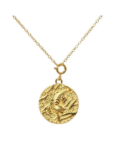 Women's 14K Gold Plated Tiger Coin Necklace