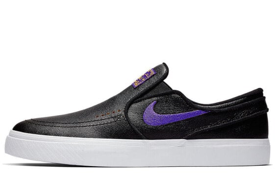 NBA x Nike SB Janoski Slip "Knicks" Lakers 湖人 休闲 低帮 板鞋 男款 黑色 / Кроссовки Nike SB Janoski BQ6396-024