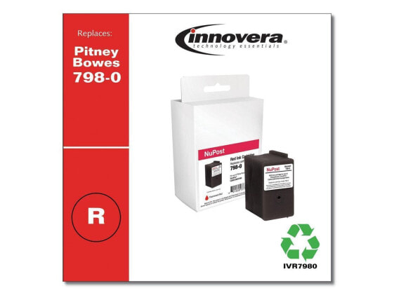 Innovera Red Postage Meter Ink Replacement for Pitney Bowes 798-0 IVR7980