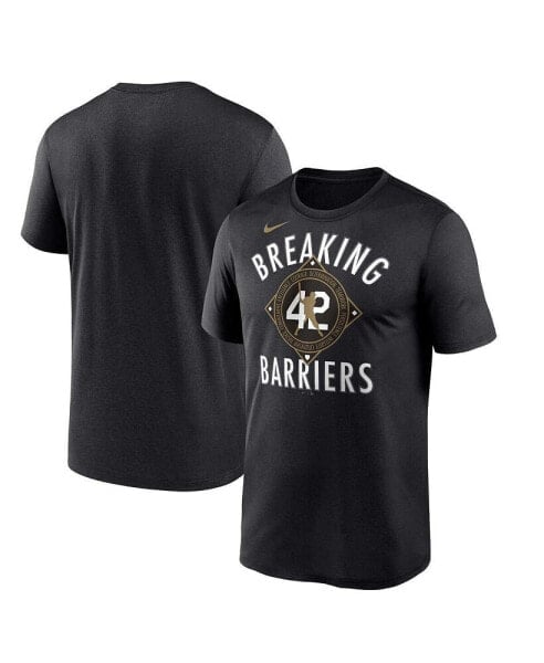 Men's Jackie Robinson Black Brooklyn Dodgers Cooperstown Collection Breaking Barriers Performance T-shirt