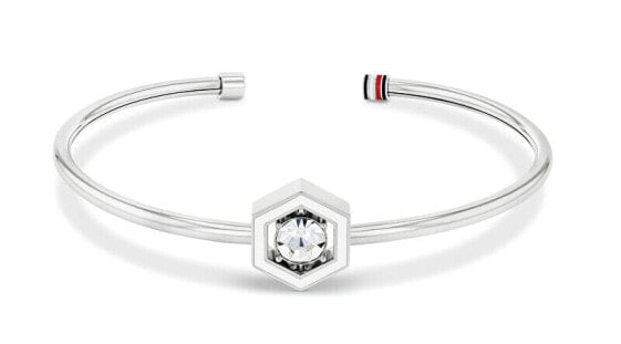 Solid Steel Bracelet with Geometric Crystal 2780856