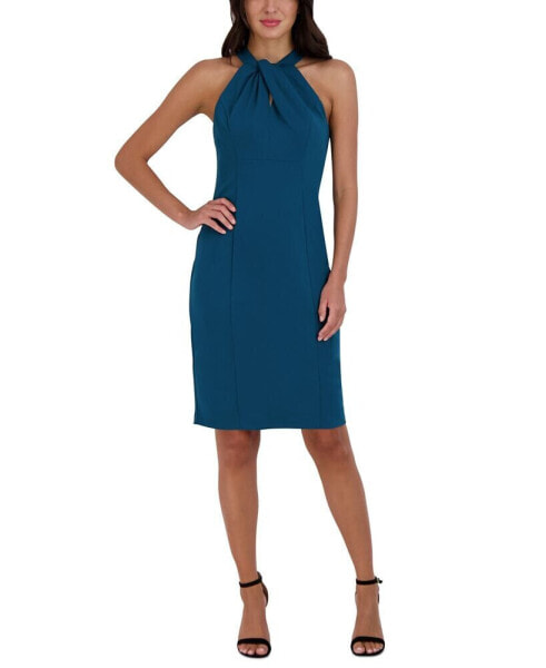 Halter-Neck Sleeveless Sheath Dress