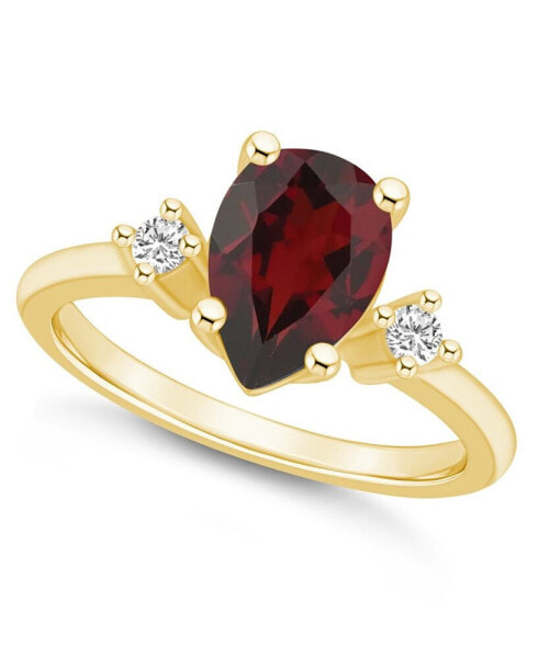 Garnet and Diamond Ring (1-3/4 ct.t.w and 1/10 ct.t.w) 14K Yellow Gold