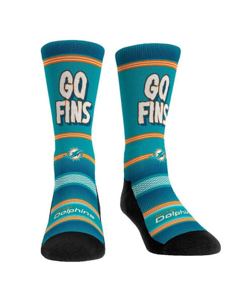 Men's and Women's Socks Miami Dolphins Team Slogan Crew Socks