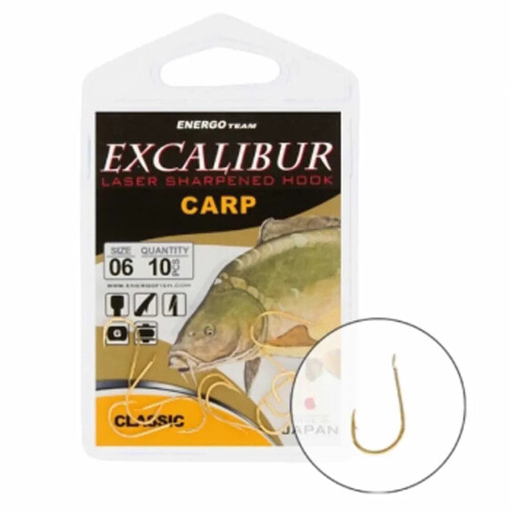 Крючок рыболовный Excalibur Carp Classic Дорадо Рифленый