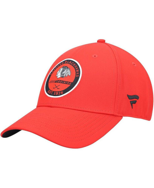 Men's Red Chicago Blackhawks Authentic Pro Team Training Camp Practice Flex Hat