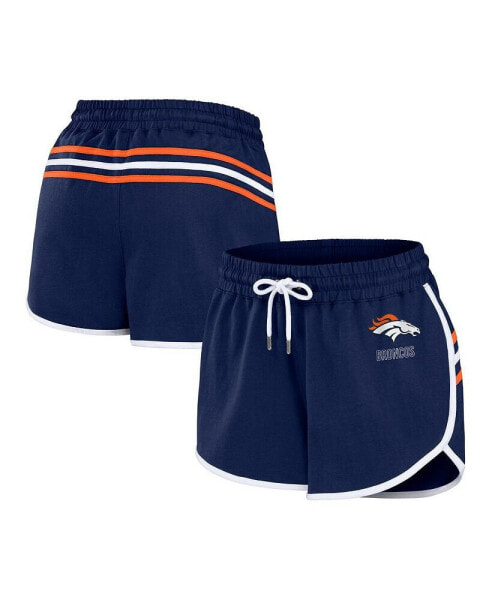Women's Navy Denver Broncos Hem Shorts