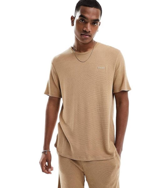 Boss Bodywear rib t-shirt in beige