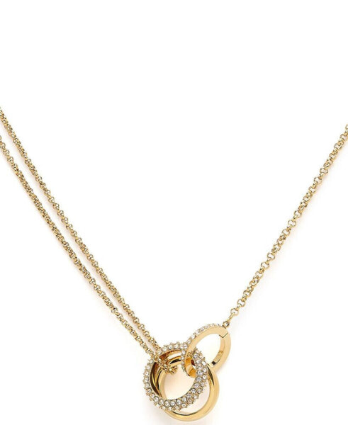 18K Gold-Plated Crystal Interlink Necklace