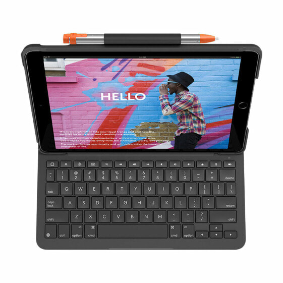 Чехол для планшета с клавиатурой Logitech iPad 2020 | iPad 2019 | iPad 2021 Серый Испанская Qwerty QWERTY