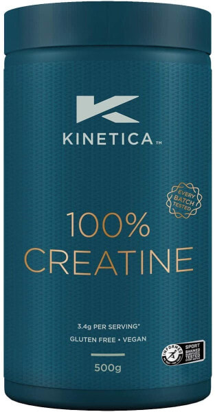 Kinetica 100% Creatine Powder 500 g, Creatine Monohydrate, 147 Servings Including Free Measuring Spoon, Creatine Powder for Athletes, WADA Compliant, Highly Soluble, Vegetarian, Gluten Free