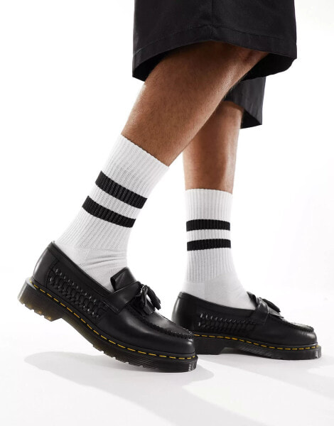 Dr Martens Adrian woven tassel loafers in black