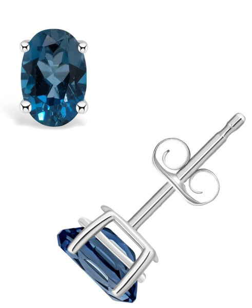 London Blue Topaz (1 ct. t.w.) Stud Earrings in 14K Yellow Gold or 14K White Gold