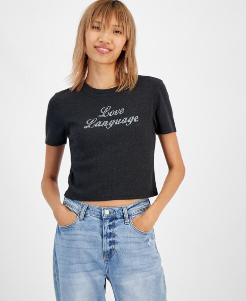 Juniors' Love Language Baby Tee