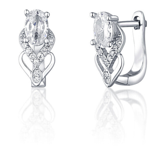 Silver earrings with glittering zircons SVLE1194XI2BI00