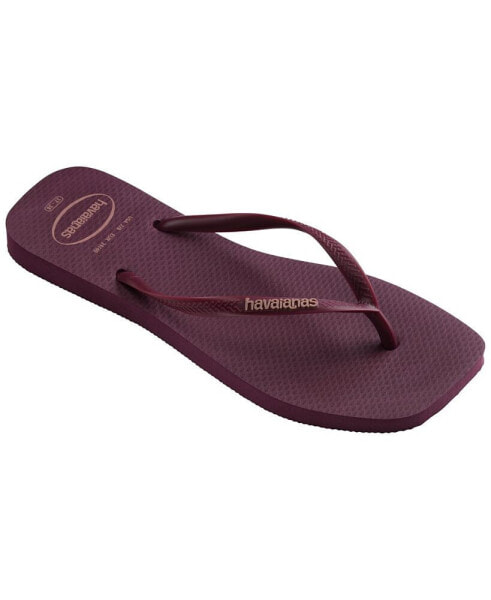 Slim Square Logo Popup Sandal Purple Soil