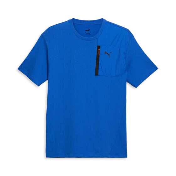 Puma Open Road Crew Neck Short Sleeve T-Shirt Mens Blue Casual Tops 67589547