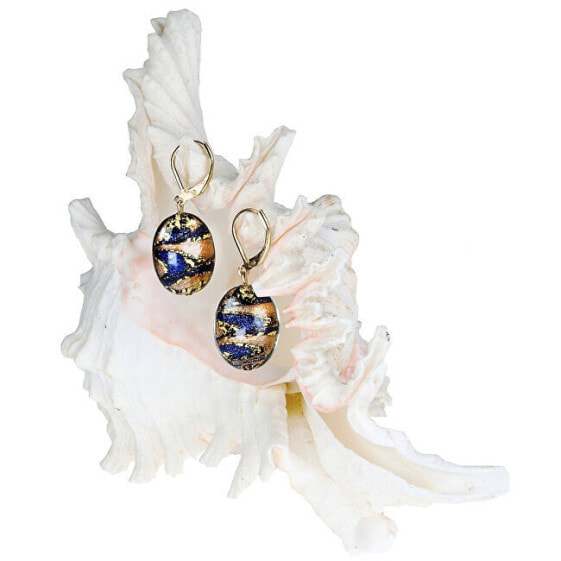 Amazing Egyptian Queen earrings made of Lampglas pearls with 24 carat gold EP28