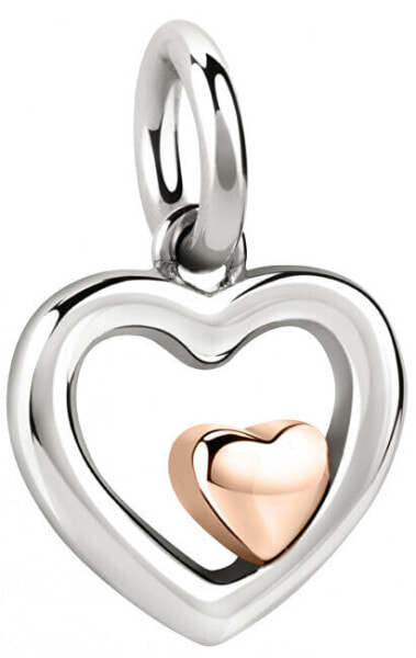 Enamored bicolor pendant with hearts Drops SCZ1090