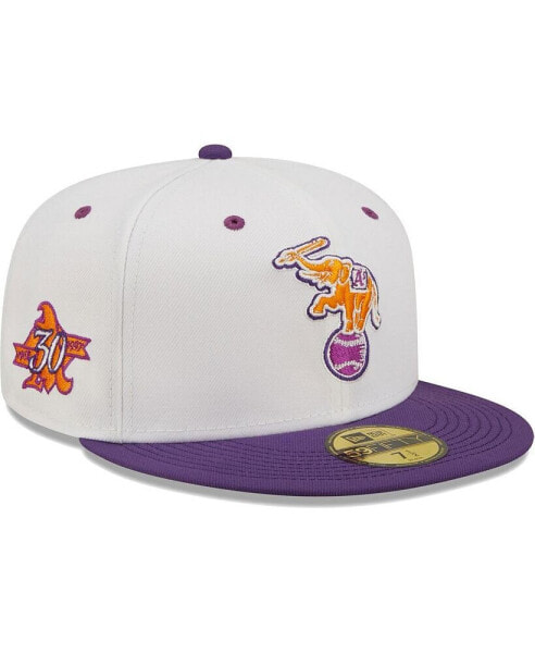 Головной убор New Era белый с фиолетовым Oakland Athletics 30-летие Season Грейп Лолли 59Fifty Fitted Hat