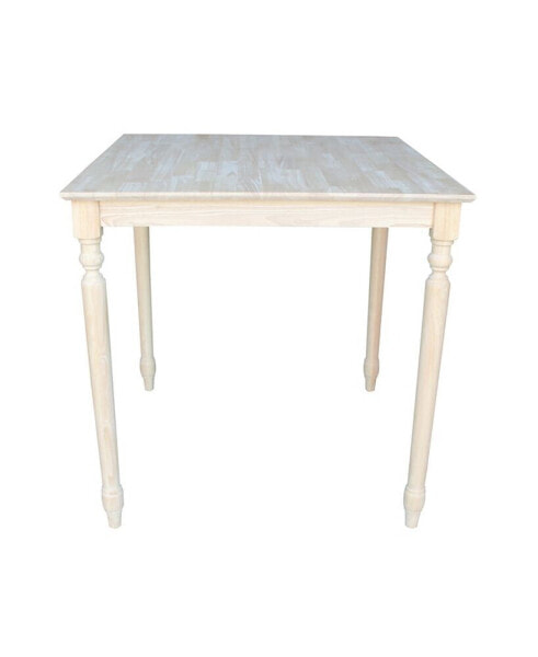 Solid Wood Top Table - Turned Legs