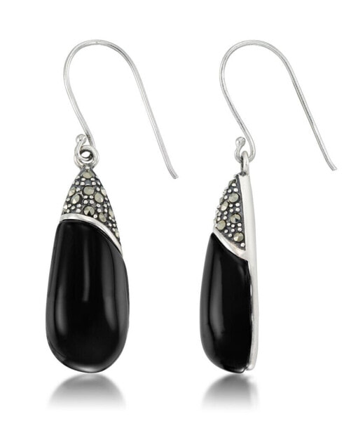 Onyx Elongated Dangle Earrings