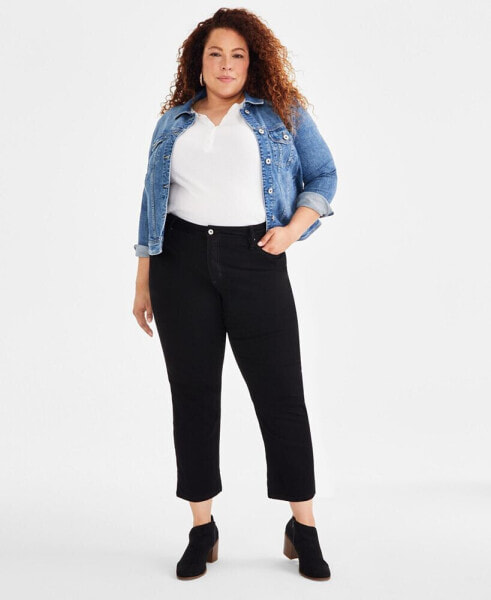 Plus Size Mid-Rise Girlfriend Jeans, Created for Macy's