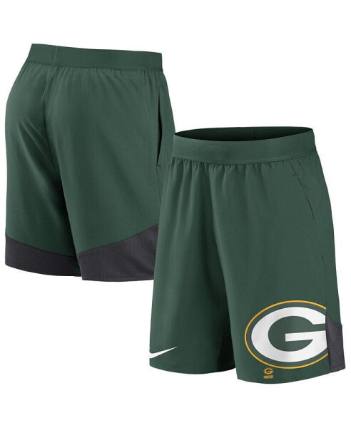 Men's Green Green Bay Packers Stretch Performance Shorts