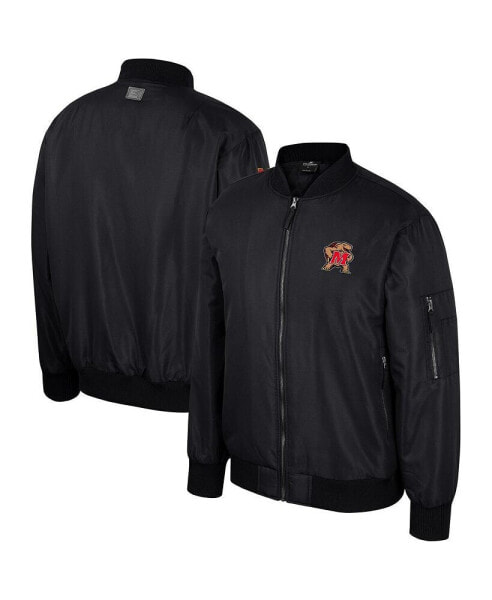 Men's Black Maryland Terrapins Full-Zip Bomber Jacket