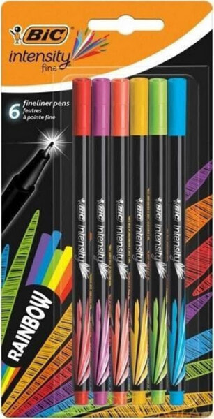 Ручки для школы BIC Cienkopisy Intensity fine mix rainbow 6 цветов