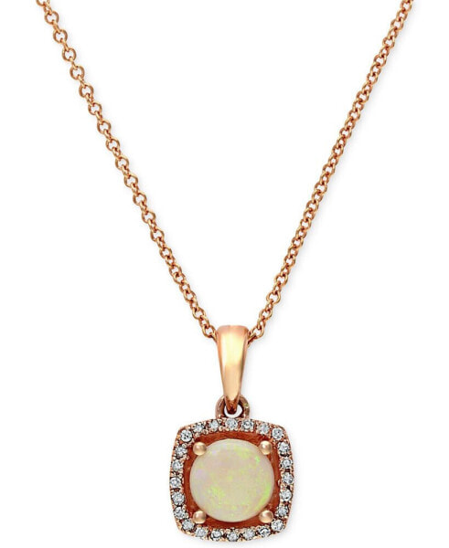 Aurora by EFFY® Opal (3/4 ct. t.w.) and Diamond Accent Pendant in 14k Rose Gold