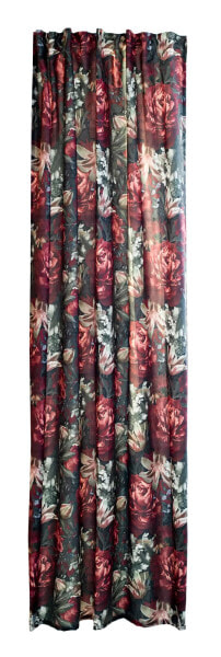 Vorhang rot floral blickdicht modern