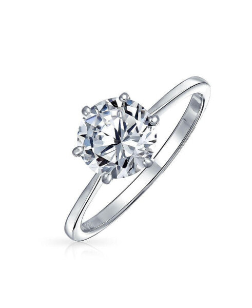 Кольцо Bling Jewelry Classic Round Brilliant Solitaire Engagement